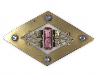 Antique Art Deco Multi Jeweled Brooch
