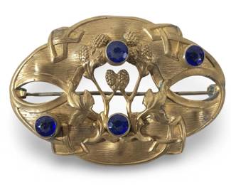 Charming Art Deco Gemstone Brooch