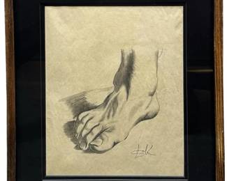 Signed Salvador Dali Original Pencil Sketch