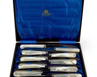 12pc Sheffield Mother-of-Pearl Fruit Knives