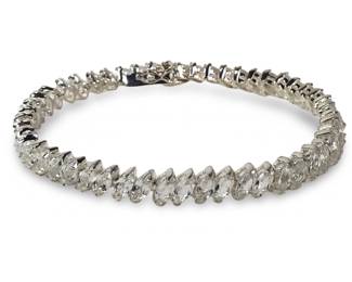 Outstanding Sterling White Topaz Tennis Bracelet