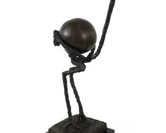 Picasso Brutalist Bronze Ostrich W/Egg