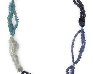 Multi Gemstone Apatite Iolite Tanzanite Necklace