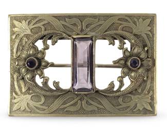 Delightful Art Nouveau Gemstone Brooch