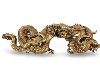 Alva Museum Replica Menuki Fighting Dragon Brooch