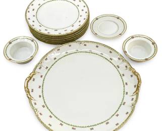 10pc Haviland Limoges Porcelain Dinner Ware