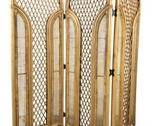 MCM Boho Chic Bamboo Rattan Folding 3 Panel