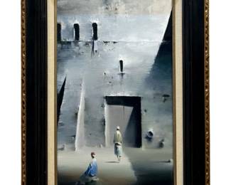 Signed Robert Watson “The Wall" Oil on Canvas