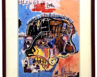 Jean-Michel Basquiat Skull Serigraph on Canvas