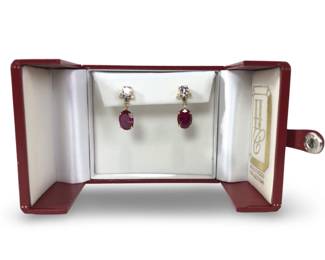 Hollywood Collection 4ct Ruby Sterling Earrings