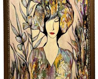 Domingo Domingo Acrylic Pour Portrait on Panel