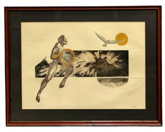 Signed James A. Rome Intaglio Lithograph