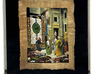 Antique Signed Middle Eastern Mixed Media