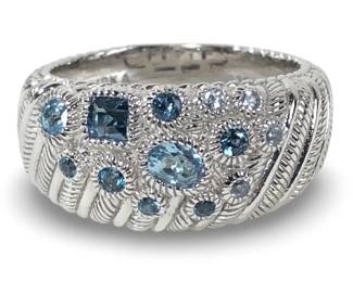 Fabulous Judith Ripka Sterling Blue Topaz Ring