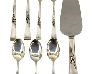 8pc Reed & Barton Sterling Classic Rose Flatware