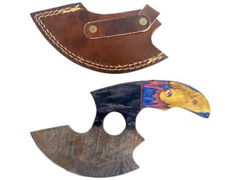 Custom Damascus MHS Cutlery Ulu Knife