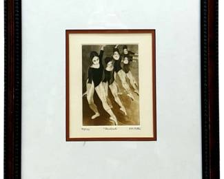 Signed G.H. Rothe “Students" Etching