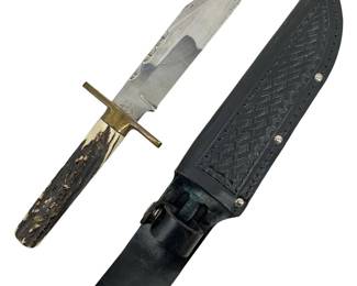 Vintage A&S Wright & Sons Hunting Knife & Sheath