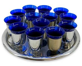 13pc Walter Von Nessen Art Deco Cocktail Glasses