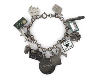 Unique Sterling Silver US Traveling Charm Bracelet