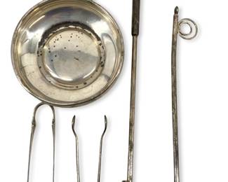 5pc Sterling Silver Porringer, Snuffers & Tongs