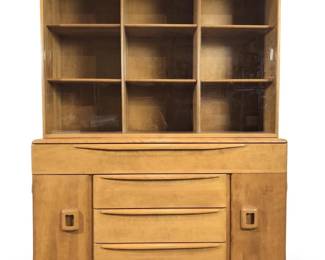 Heywood Wakefield Sliding Glass China Cabinet