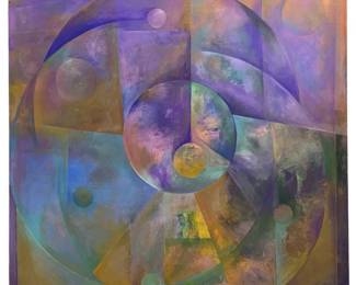 Domingo Domingo Abstract Cubist Oil on Canvas