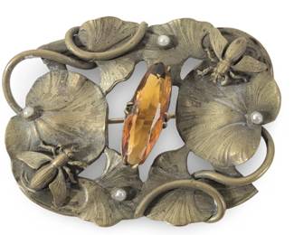 Superb Art Nouveau Fly Gemstone Brooch