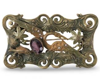 Vintage Art Nouveau Crane/Fish Brooch