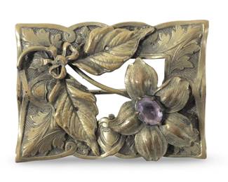 Aesthetic Art Nouveau Floral Brooch