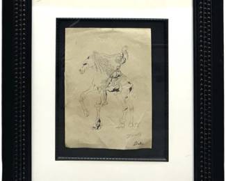 Signed Salvador Dali Original Pencil Sketch