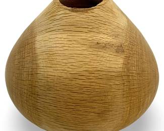 Hand Carved Wooden Vase