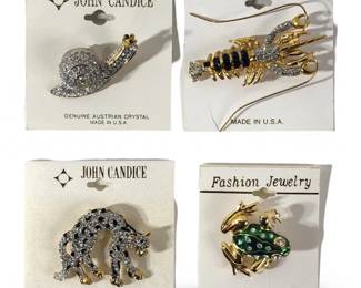 (4pc) John Candice Austrian Crystal Brooches