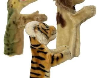 3pc Vintage Steiff Animal Puppets