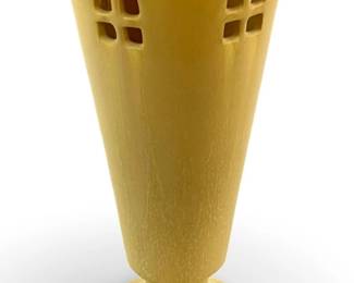 Vintage Small Signed Yellow Pottery Vase