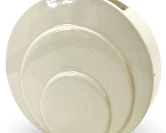 Vintage White Ceramic Art Deco Vase