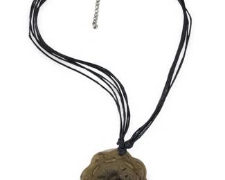 Vintage Chinese Carved Jade String Necklace