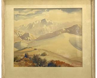 Signed Ray Schumann Desert Watercolor Landscape