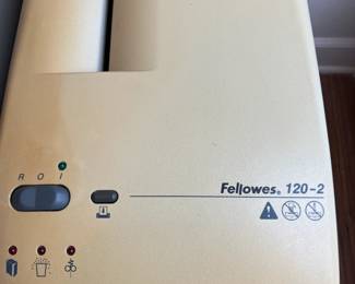 Top of Fellowes paper shredder