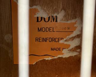 Label inside Domino guitar