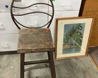 Custom welded steel stool