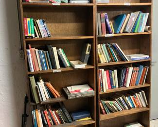 Two solid pine bookshelves, a little over 6' high