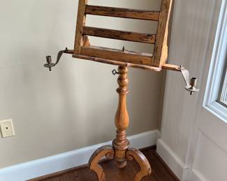 Solid wood music stand with candle holders