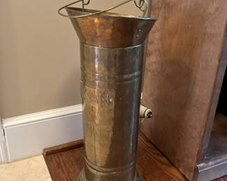 Tall brass umbrella holder/scuttle bucket