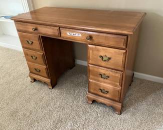 Solid maple kneehole desk