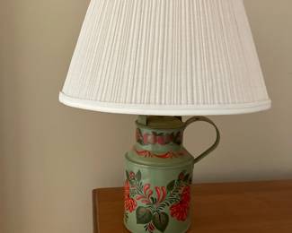Lamp w toll painted can