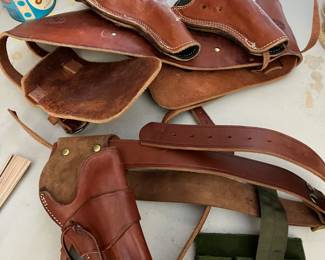 Leather gun holsters