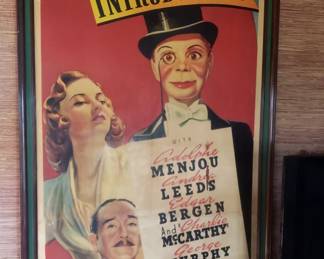 Very Tall Vintage Movie Poster: "Letter of Introduction" with Edgar Bergen, 6'6" tall