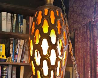 Mid-Century Pierced Swag Lamp