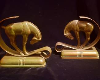 Pair, 1920's Art Deco Stallion Bookends